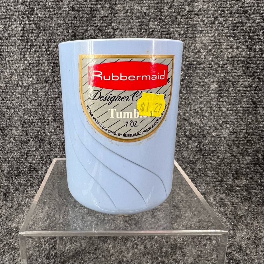 Vtg Rubbermaid Designer Collection 7oz Blue Bathroom Tumbler Cup 1990 NWT
